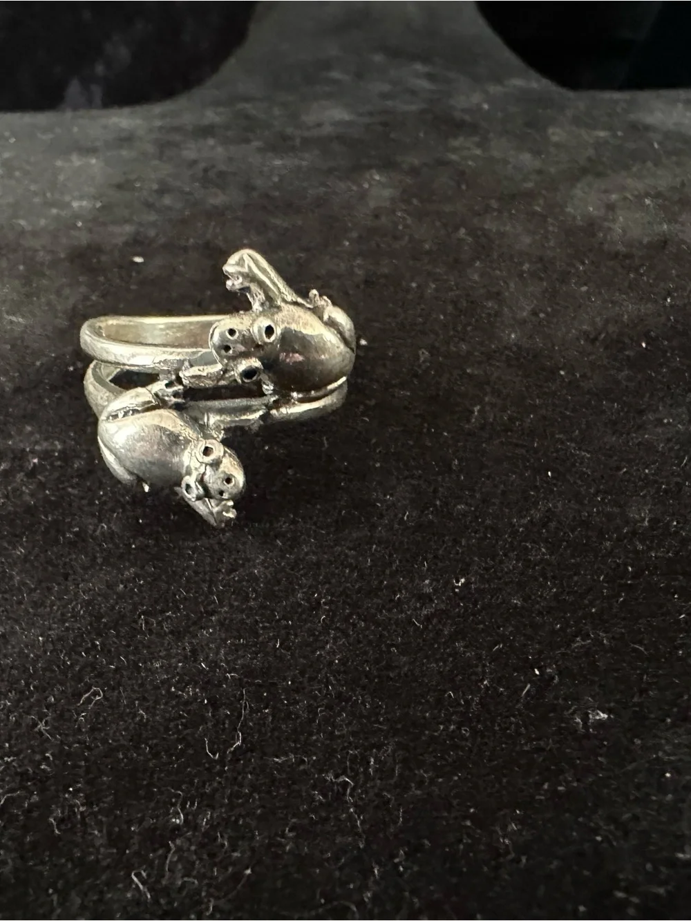 Sterling Silver Double Frog Ring